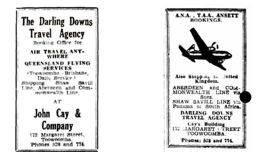 The Darling Downs Travel Agency flyers